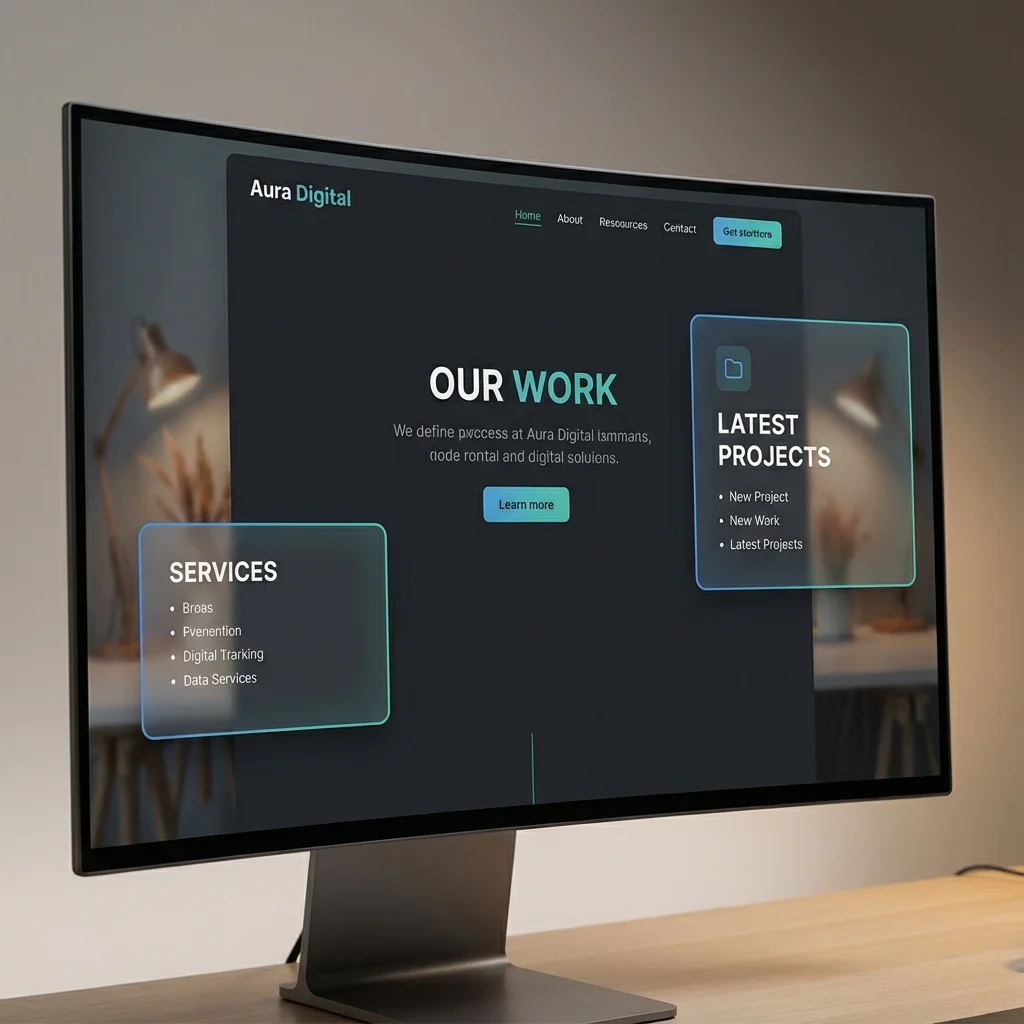 Desktop nettside mockup